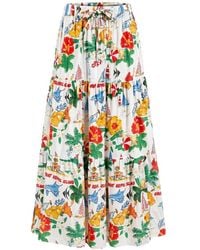 Seafolly - Maxi Viva Vacation Tiered Floral-Print Skirt - Lyst