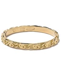 Wouters & Hendrix - 18kt Yellow Gold Snail Diamond Chain Ring - Lyst