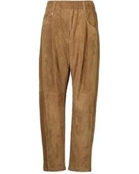 Brunello Cucinelli - Pull-On Suede Trousers - Lyst