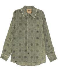Uma Wang - Chemise À Carreaux Et Bords Francs - Lyst