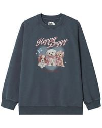 B+ AB - Dog-Print Raglan-Sleeve Sweatshirt - Lyst