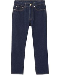 Burberry Monogram Motif Cropped Jeans - Blue