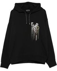 Emporio Armani - Hoodie À Logo Brodé - Lyst