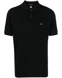 C.P. Company - Logo-embroidered Cotton Polo Shirt - Lyst