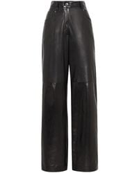 Brunello Cucinelli - High-Waisted Leather Trousers - Lyst