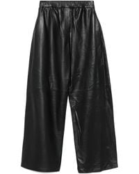 Arma - Elastic-Waist Leather Trousers - Lyst