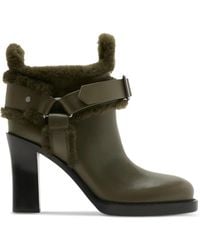 Burberry - Leather-shearling Stirrup Boots 85 - Lyst