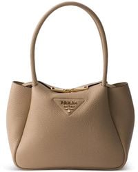 Prada - Leather Logo-Detail Tote Bag - Lyst