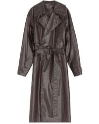 Lemaire - Metallic-Effect Double-Breasted Trench Coat - Lyst