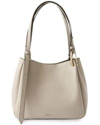 Furla - Logo-Print Grained-Leather Tote Bag - Lyst