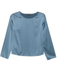 Emporio Armani - クロップドスリーブ サテントップ - Lyst