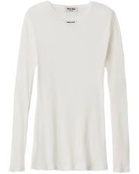 Miu Miu - Ribbed Knit Jersey Dress - Lyst