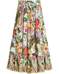 Etro - Pleated Poplin Midi Skirt - Lyst