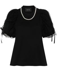 Simone Rocha - Bead-detail Cotton T-shirt - Lyst