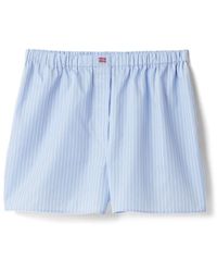 Miu Miu - Gestreifte Shorts mit Logo-Stickerei - Lyst