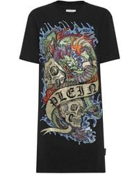 Philipp Plein - Tattoo Crystal T-Shirt Dress - Lyst