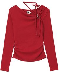 B+ AB - Bead-Embellished Ruched Blouse - Lyst