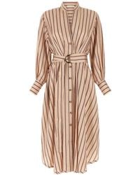Zimmermann - Valiant Tuck Striped Midi Shirt Dress - Lyst