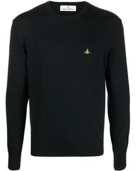 Vivienne Westwood - Orb-Embroidered Fine-Knit Jumper - Lyst