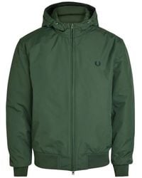Fred Perry - Hooded Logo-Embroidered Jacket - Lyst