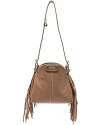 Maje - Leren Mini-Tas Met Franje - Lyst