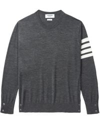 Thom Browne - 4-Bar Wool Crewneck Jumper - Lyst