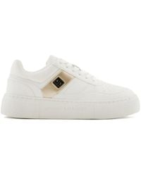 ARMANI EXCHANGE - Logo-Plaque Sneakers - Lyst