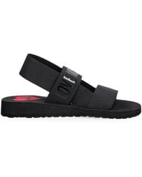 Love Moschino - Logo-Print Slingback Sandals - Lyst