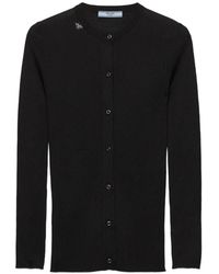 Prada - Gerippter Cardigan Mit Knöpfen - Lyst