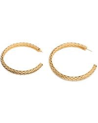 Roberto Cavalli - Snake-Scale-Effect Hoop Earrings - Lyst