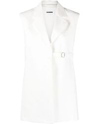 Jil Sander - Belted Cotton Waistcoat - Lyst
