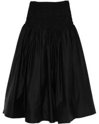 Self-Portrait - Pleated Midi Skirt Elastic Waist - Lyst