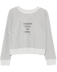 Victoria Beckham - Slogan-Print Raglan-Sleeve Sweatshirt - Lyst