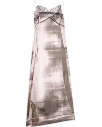 Maison Margiela - Freeze-frame Silk Midi Dress - Lyst