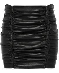 DSquared² - Draped Leather Mini Skirt - Lyst
