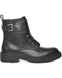 Liu Jo - Buckle Logo Plaque Boots - Lyst