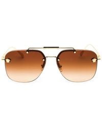Versace - Medusa-Plaque Pilot-Frame Sunglasses - Lyst
