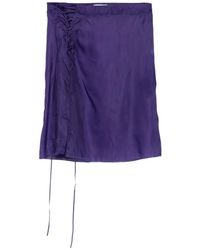 Ferragamo - Gonna Midi Dritta Semi-Trasparente Con Lacci - Lyst