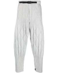 Homme Plissé Issey Miyake - Diamond-pattern Straight-leg Trousers - Lyst