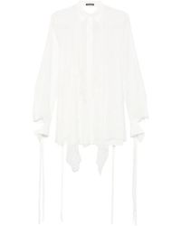 Ann Demeulemeester - Lace-Trim Tie-Fastening Shirt - Lyst