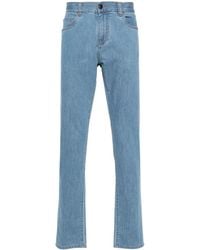 Canali - Jean Slim À Patch Logo - Lyst