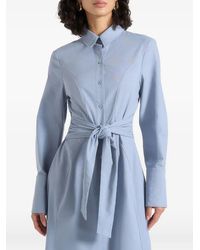 Manière De Voir - Linen Midi Shirt Dress With Tie Waist - Lyst