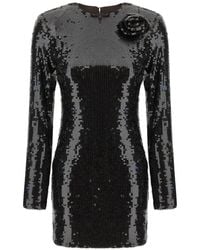 ROTATE BIRGER CHRISTENSEN - Sequin-Embellished Floral-Appliqué Mini Dress - Lyst