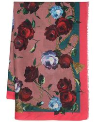 Dolce & Gabbana - Georgette-Schal mit Blumen-Print - Lyst