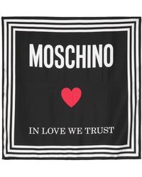 Moschino - Foulard In Love We Trust con logo - Lyst