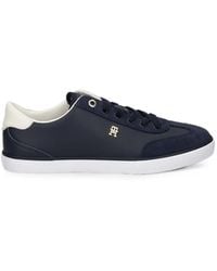 Tommy Hilfiger - Logo-Plaque Suede-Panel Sneakers - Lyst