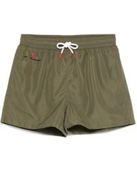 Kiton - Logo-Embroidered Swim Shorts - Lyst
