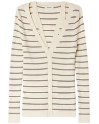 Sandro - Striped Ribbed Cardigan - Lyst