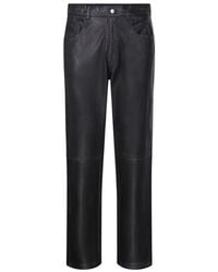 Haikure - Tonal-Stitching Leather Trousers - Lyst