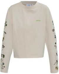 Off-White c/o Virgil Abloh - Floral-Print Logo-Embroidered T-Shirt - Lyst